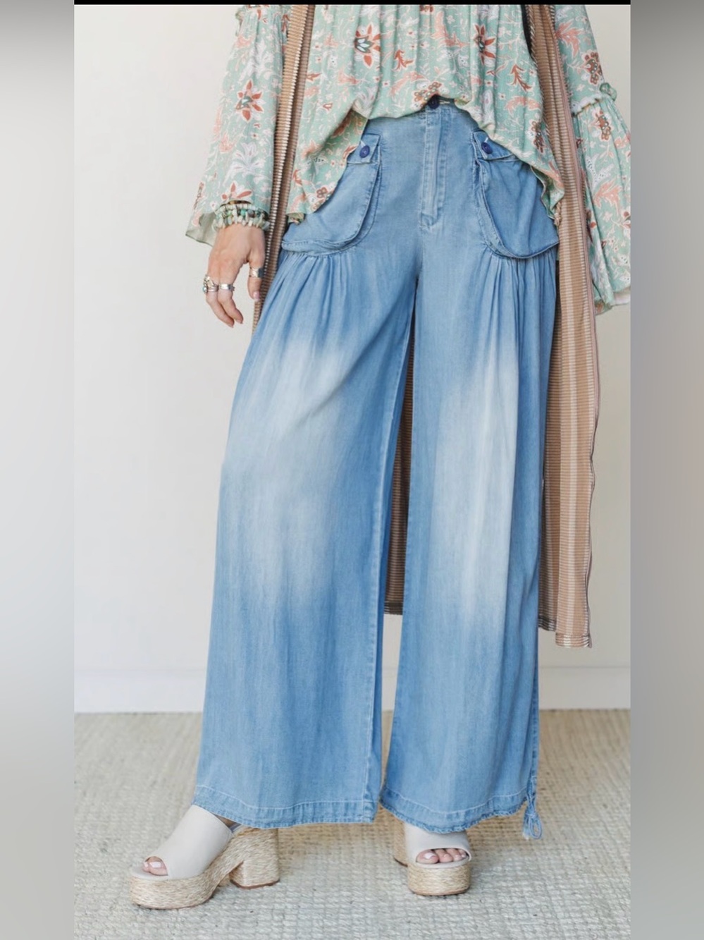 Three Bird Nest Oli & Hali Cargo Jeans Small NWT Balloon Barrel Leg Denim